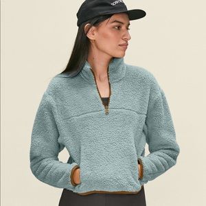 Girlfriend Collective Half-Zip Fleece in Ice
